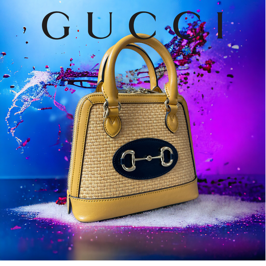 Gucci Yellow Small 1955 Horsebit Classic Handbag with Attachable Leather Strap