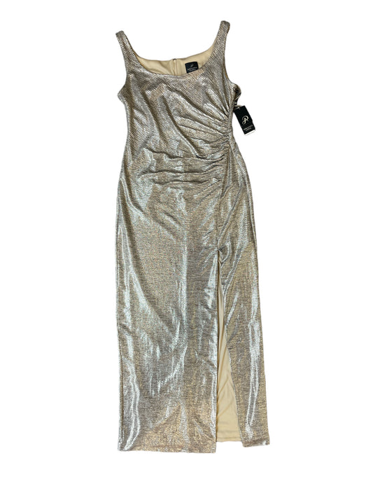 Adrianna Papell Gold Shimmer Long Special Occasion Dress Size 8