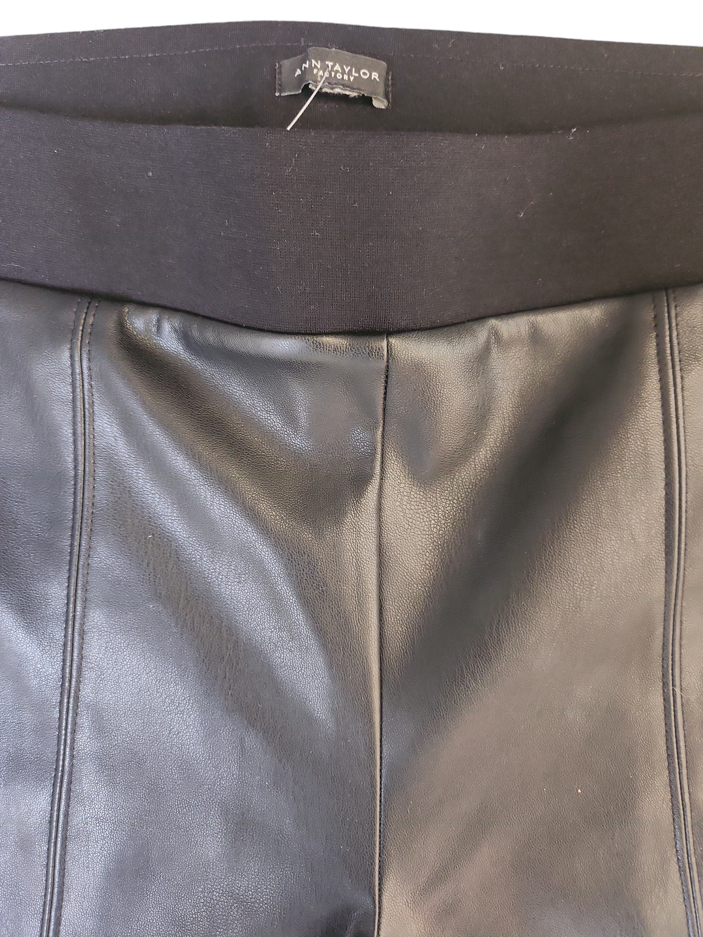 Ann Taylor Fashion Black Faux Leather Skinny Dress Pants Size 8